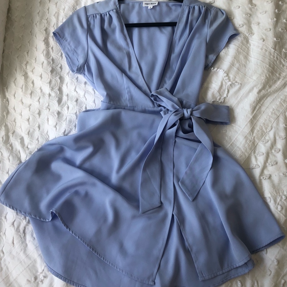 Light Blue Wrap Dress